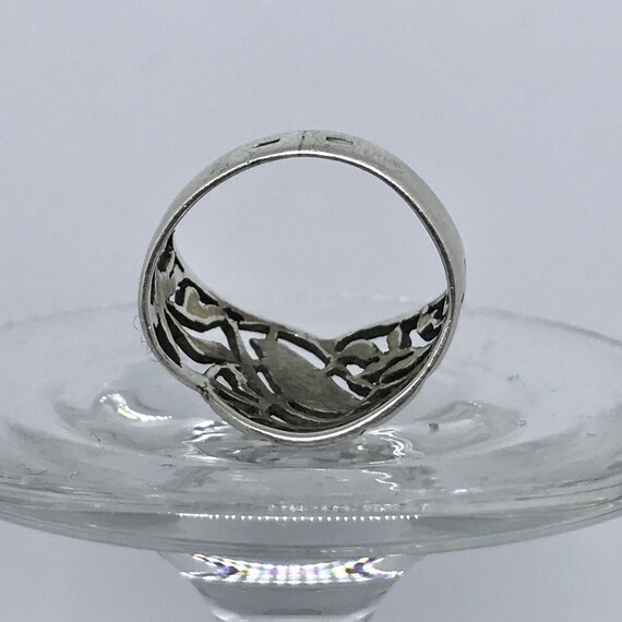 Sterling silver ladies vintage ethnic wide ring w… - image 3