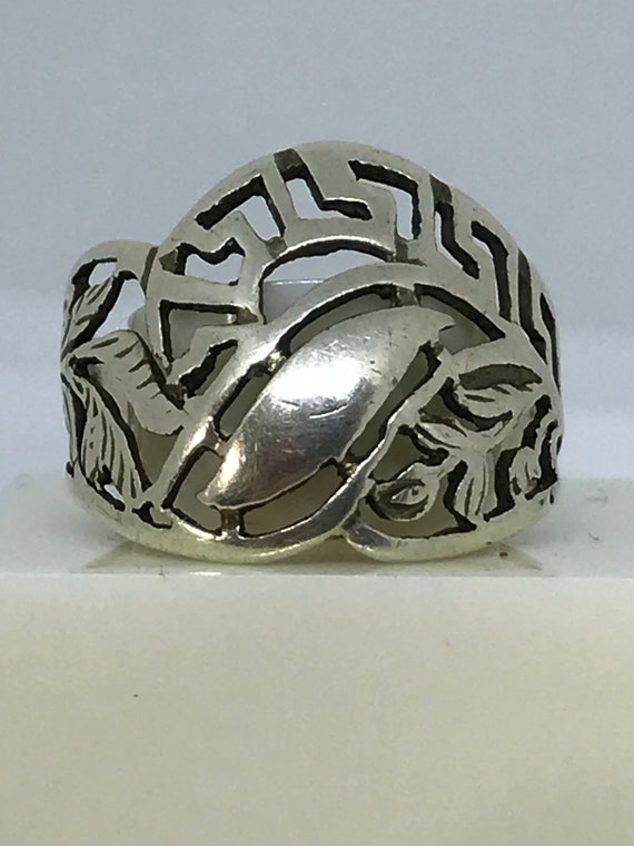 Sterling silver ladies vintage ethnic wide ring w… - image 10