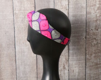 African headband, Pink batik wax, Wax headband, Pink headband, Wax turban, African turban, hair accessory, wax print, Wax fabric