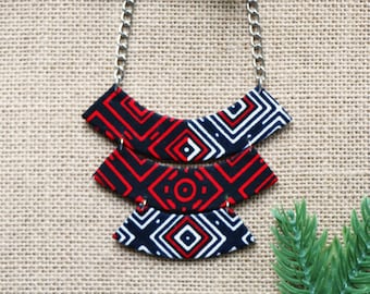 Wassax Halskette, Geo rotes Wachs, afrikanische Halskette, Wachskette, rote Halskette, afrikanisches Schmuck, Damenschmuck, Wachsschmuck, Damenschmuck, Wachsstoff