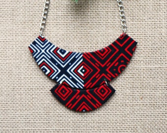 Soho Halskette, Geo rotes Wachs, afrikanische Halskette, Wachskette, rote Halskette, afrikanisches Schmuck, Damenschmuck, Wachsschmuck, Damenschmuck, Wachsstoff