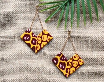 Wès earrings, Yellow animal wax, African earrings, African jewel, Women's jewel, Wax earrings, Wax fabric