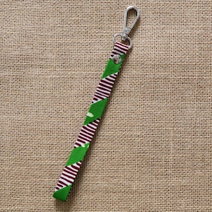Bag strap, Wax chacha green, Wax strap, Strap for pouch, Fabric strap, Customizable, Key ring, Wax fabric, Wax print