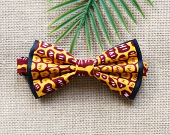 Classic bow tie, Yellow animal wax, Wax bow tie, African knot, African bow tie, Yellow bow tie, Wax fabric