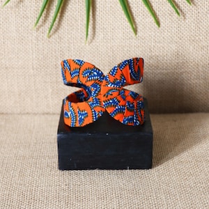 Akan cuff, Wax recommended orange, African bracelet, Wax bracelet, Orange bracelet, African jewel, Women's jewel, African fabric