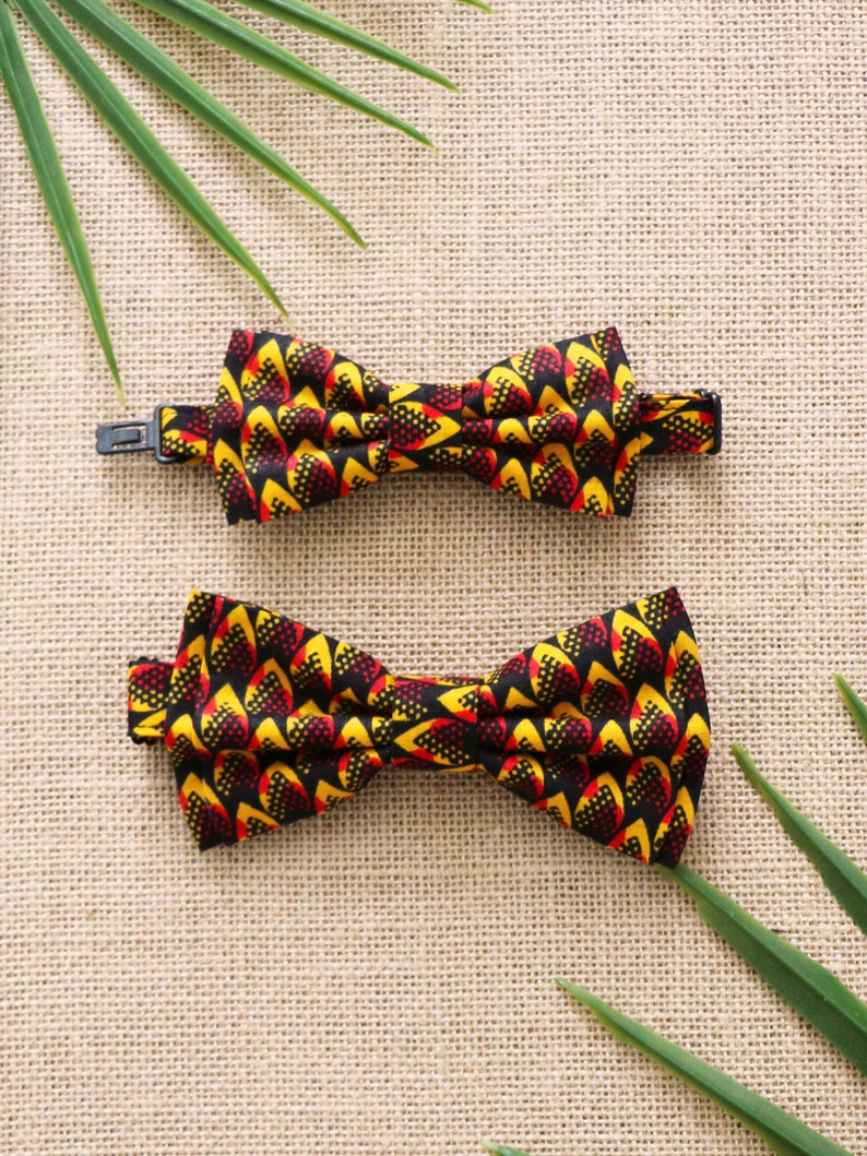 Nœuds Papillon Père-Fils - Noir Brocart Chinois