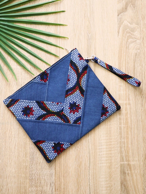 Pochette Wax jean Wax congr s bleu Pochette wax Sac jean Sac