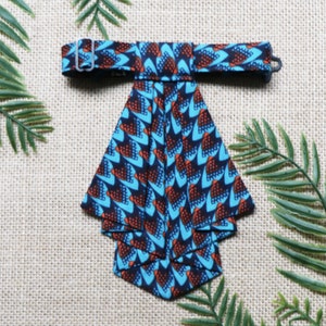 Crawax, Wax scales blue, Tie for women, Tie wax, Tie blue, Hand sewn, Wax accessory, Wax print, African fabric
