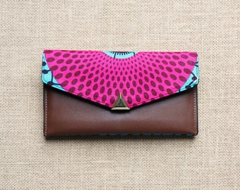 Fancy wallet, Pink disc wax, Wax wallet, Women's wallet, Women's accessory, Pink wallet, African fabric, Wax fabric