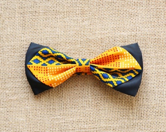 Slim bow tie, Yellow Kente Wax, Wax Bow Tie, African knot, African bow tie, Yellow bow tie, Wax fabric