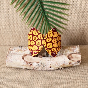 Butterfly cuff, Yellow animal wax, African bracelet, Wax bracelet, Yellow bracelet, African jewel, Women's jewel, African fabric