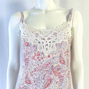 Vintage Boho Floral Lace Camisole, Simply Be Sleeveless Summer Top, Romantic Cottagecore Tank, Women’s Size 10, EUR 42 - Festival Shirt