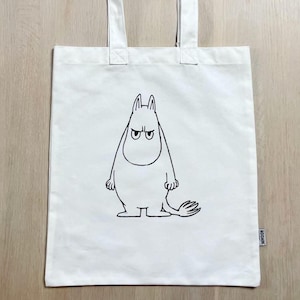 Moomin Tote Bag - White Canvas Shopper - Finnish Design by Martinex - Cute Gift for Moomin Fans