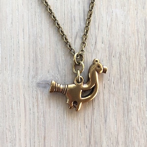 Kalevala Lintunen Bird Bronze Necklace, Finnish Vintage Charm Pendant, Nordic Jewelry Gift