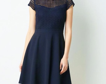 H&M Navy Lace Dress, Size S