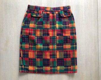 Green and Purple Tradition Sears Plaid Skirt Size M Vintage 1980/'s Blue Red FREE SHIPPING