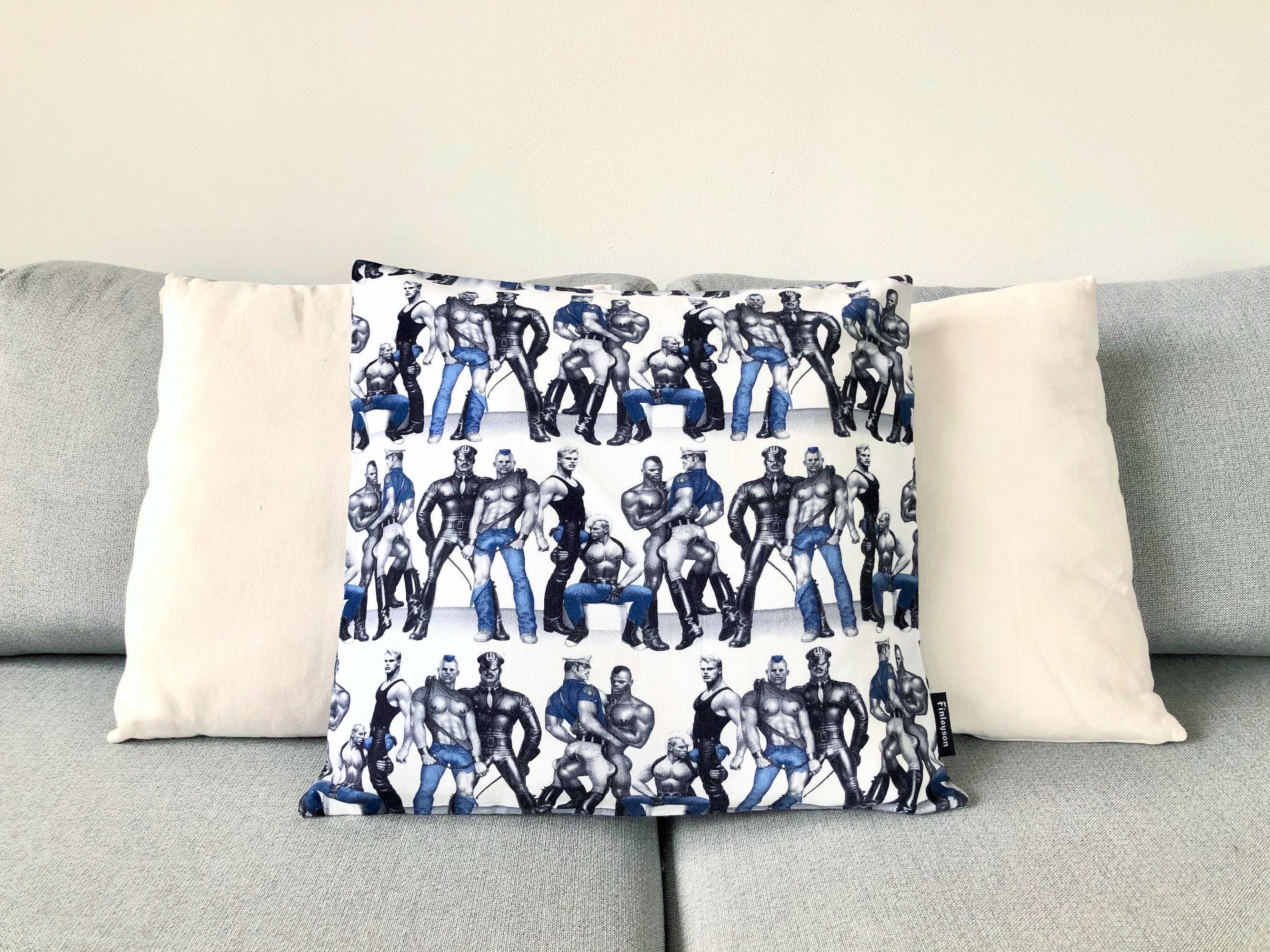 レア　tom of finland コラボ　クッションカバー Tom of Finland Cotton Cushion Cover - Blue Squad Gay Art Pillow 19