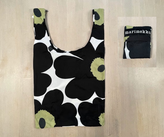 Marimekko Unikko Foldable Shopping Bag, Black and… - image 1