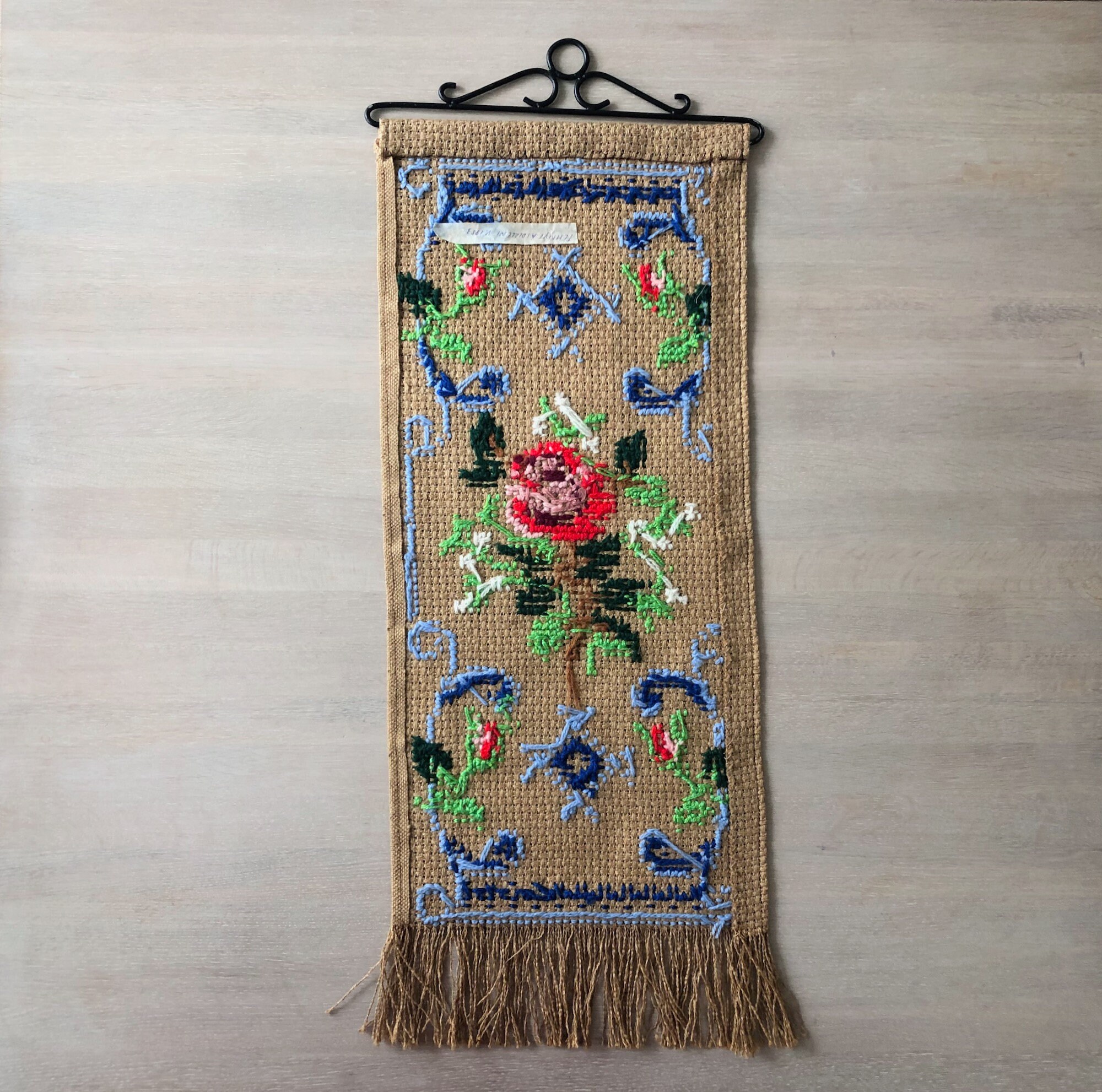 Handmade Tapestry Rose Cross Stitch Wall Hanging Wall Decor Etsy