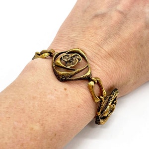 Vintage Karl Laine Orbal Bronze Bracelet, Modernist Bracelet, Mid Century Modern Finnish Jewelry, Sten & Laine, Finland
