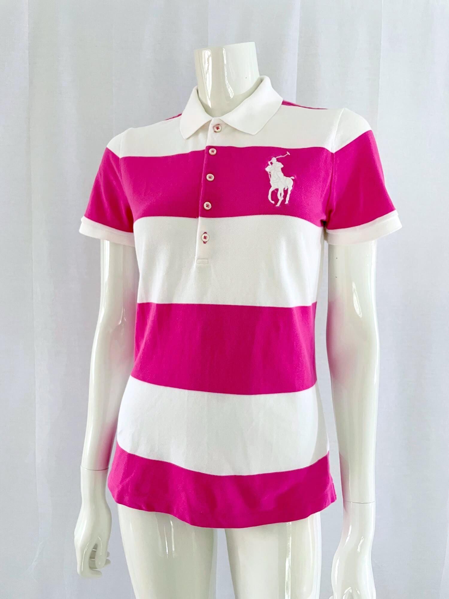 Ralph Lauren Pink Striped Polo Shirt: Y2K Cotton Rugby Tee - Etsy