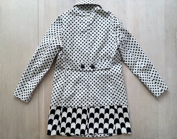 Desigual Trench Coat, Black and White Polka Dot V… - image 4