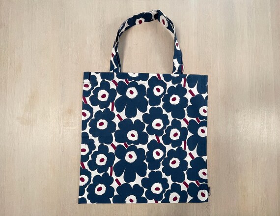 Marimekko Unikko Tote Bag, Blue Poppies Cotton Ba… - image 1