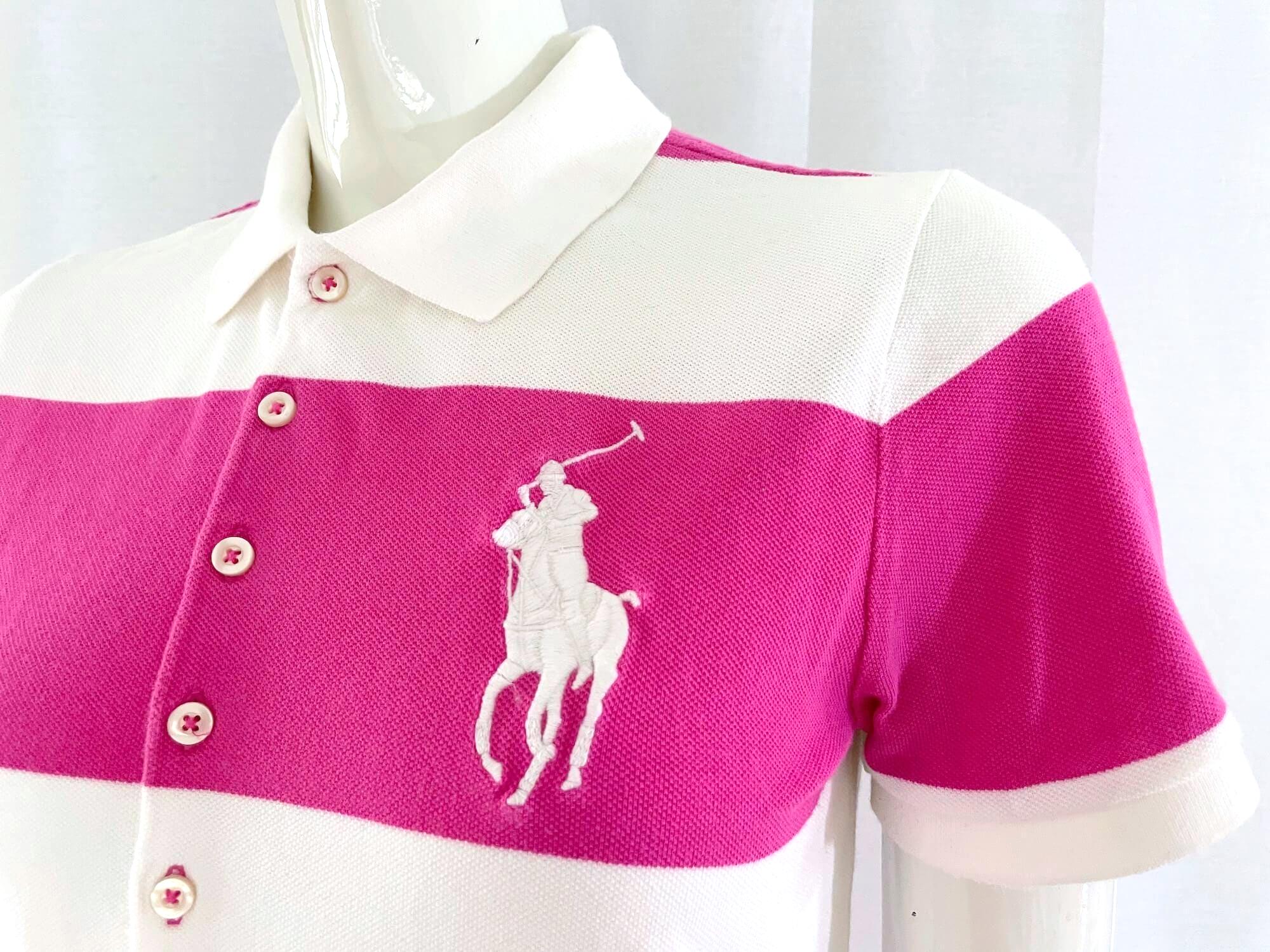 Ralph Lauren Pink Striped Polo Shirt: Y2K Cotton Rugby Tee - Etsy