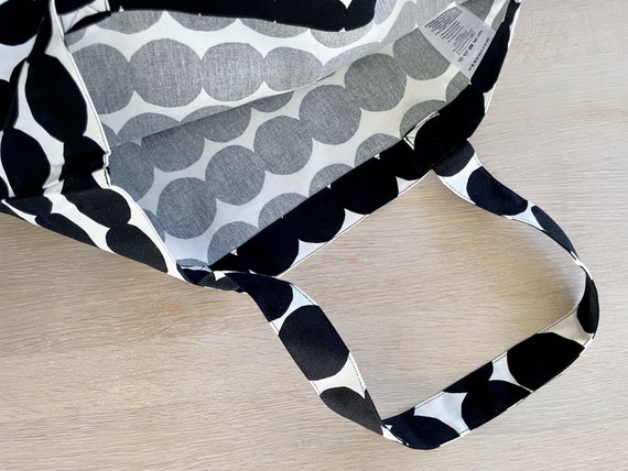 Marimekko Bag, Black and White Polka Dot Tote Bag… - image 5