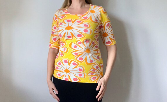 Yellow MARIMEKKO Vintage Top, Short Sleeve t-shirt