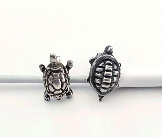 Boucles D'oreille Puce Argent 925 Tortue - Neuf Avec étiquettes - Bijou Fantaisie Mignon