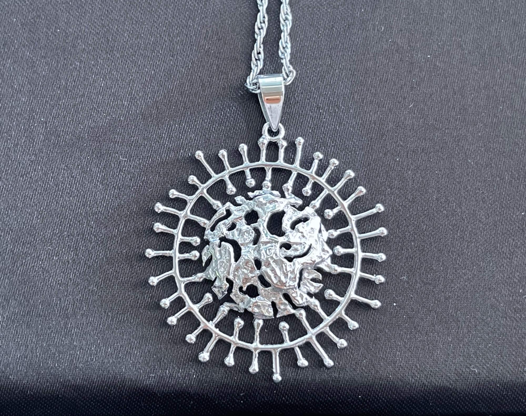Collier Pendentif Lune En Argent 830 Tapio Wirkkala - Vintage Finlande 44cm Occasion