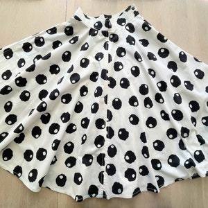 Vintage Yves Saint Laurent Skirt Black and White Polka Dot Circle Skirt Midi Skirt Size S Etsy Canada