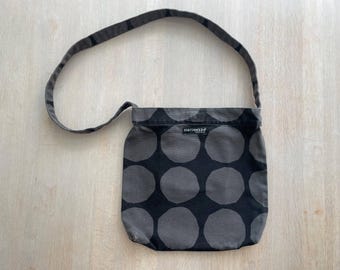 Marimekko Kivet Canvas Crossbody Bag: Black & White Finnish