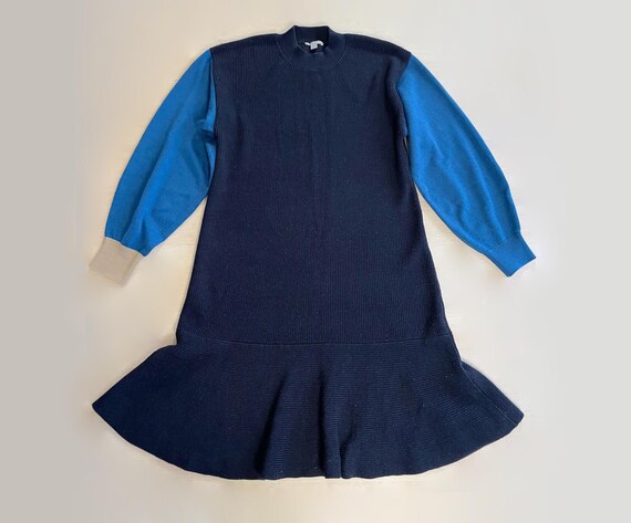cos navy knit dress COS Women's Knitted Midi Slip Dress in Navy