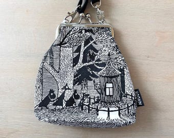 Bolsa transversal Moomin, bolsa com alça ajustável Kiss Lock: Snorkmaiden, Fillyjonk e Moomintroll