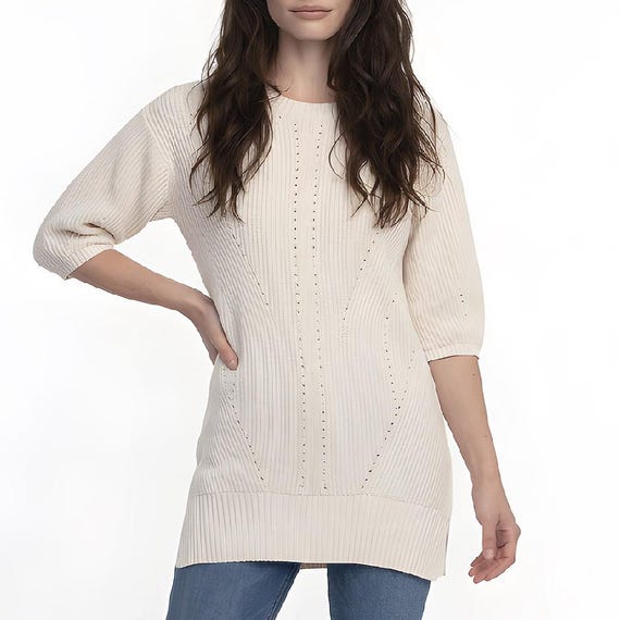 Massimo Dutti Knit Sweater Dress: Ribbed Cotton Blend, Size S Massimo Dutti Knit Sweater Dress: Ribbed Cotton Blend, Size S
