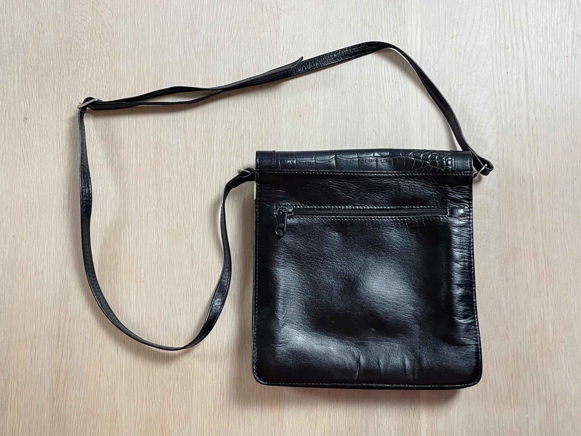 ヴィンテージ ブラック クロコ型押しレザー ショルダーバッグ - Etsy 日本