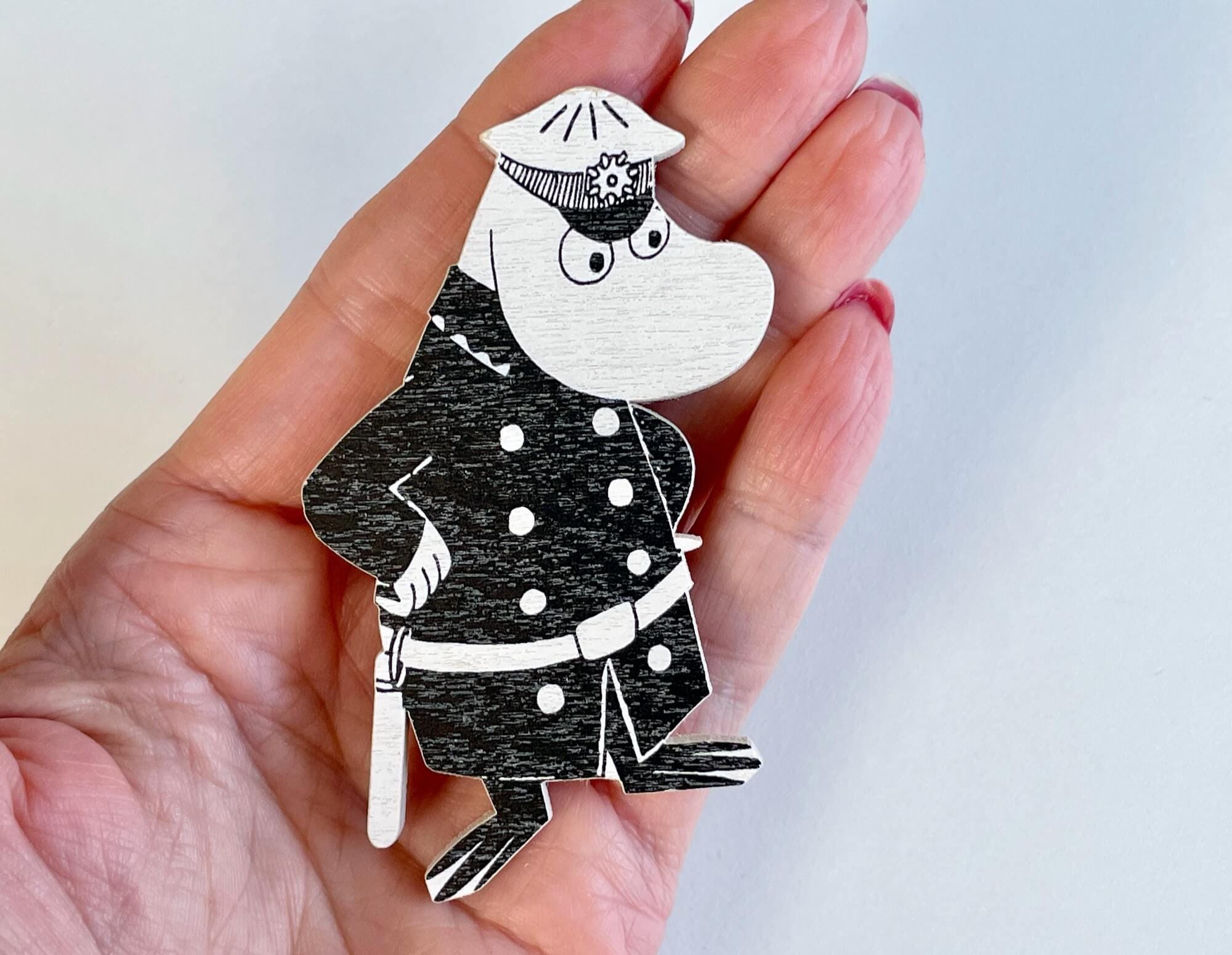 Moomin Policeman Magnet, Wooden Fridge Magnet, Police Gift