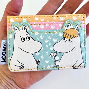Moomin Kartenhalter Brieftasche: Pastel Floral Moomintroll & Snorkmaiden