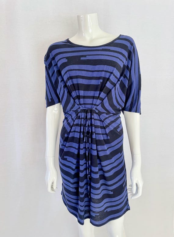 Country Road Striped Mini Dress: Blue Black Cotton Dress With Drawstring Waist, Y2K Vintage - Etsy Country Road Striped Mini Dress: Blue Black Cotton Dress With Drawstring Waist, Y2K Vintage - Etsy
