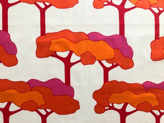 MARIMEKKO Scarf, Tree print Vintage Scarf, Cotton… - image 3