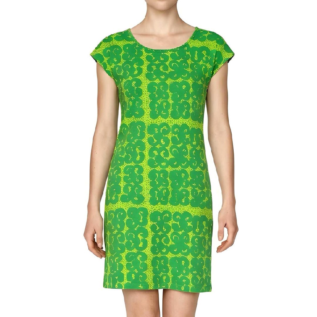 MARIMEKKO Vintage Dress, Green Jersey Dress, Cotton Summer Sundress Size M  - Etsy