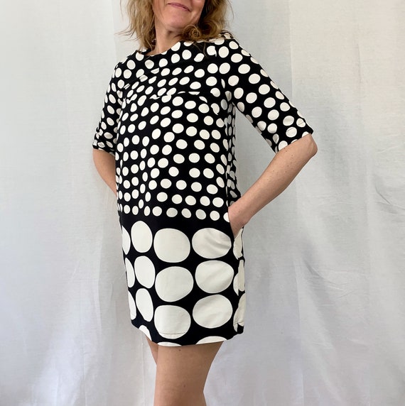 Marimekko Vintage Dress, Polka Dot Shift Dress, B… - image 3