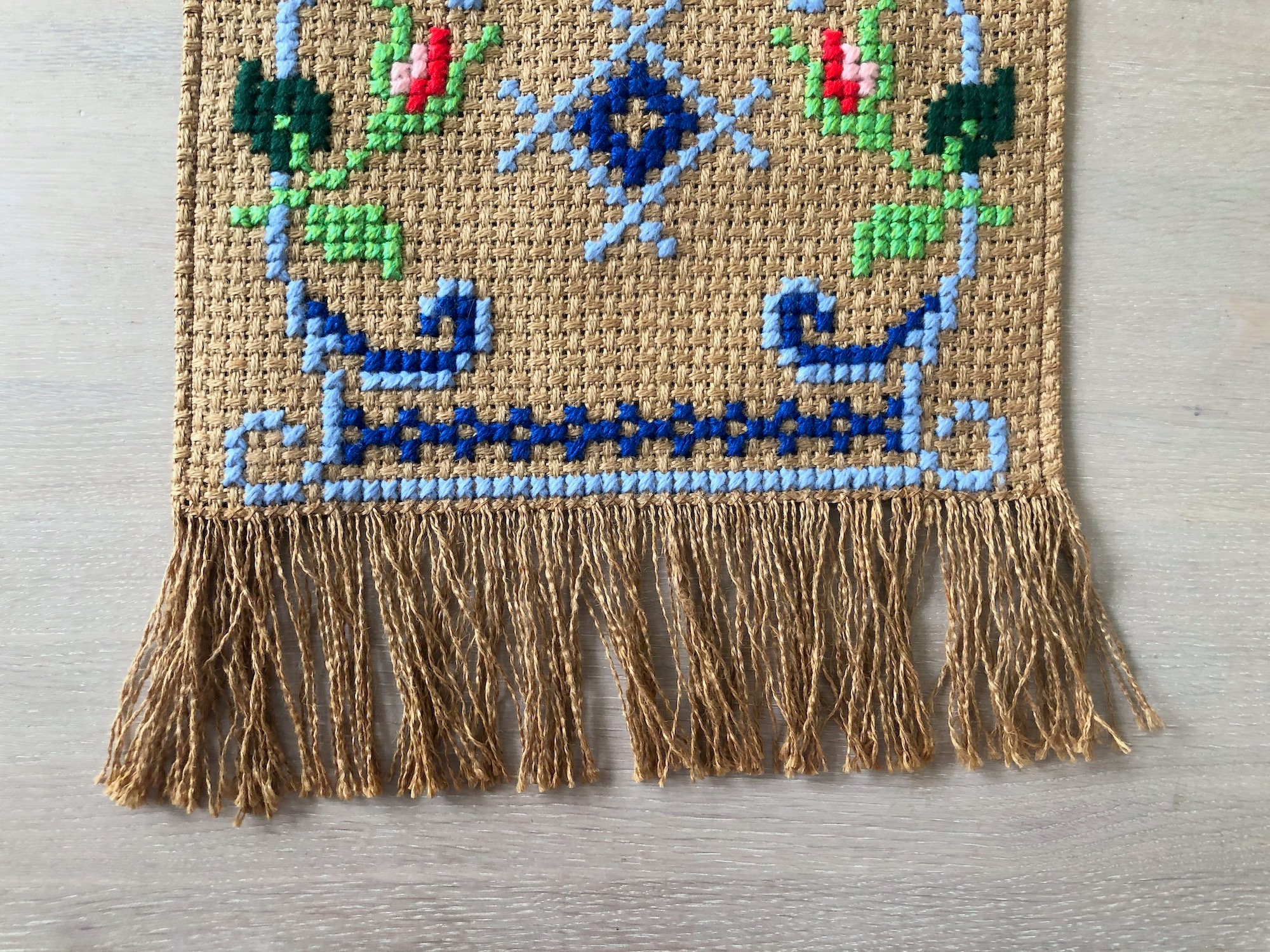 Handmade Tapestry Rose Cross Stitch Wall Hanging Wall Decor Etsy