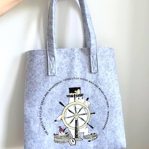 Eco-Friendly Moomin Tote Bag, Grey Felt Recycled rPET Shopper by Muurla, Scandinavian Gift, Sustainable Moomin Accessory, Large Eco Bag