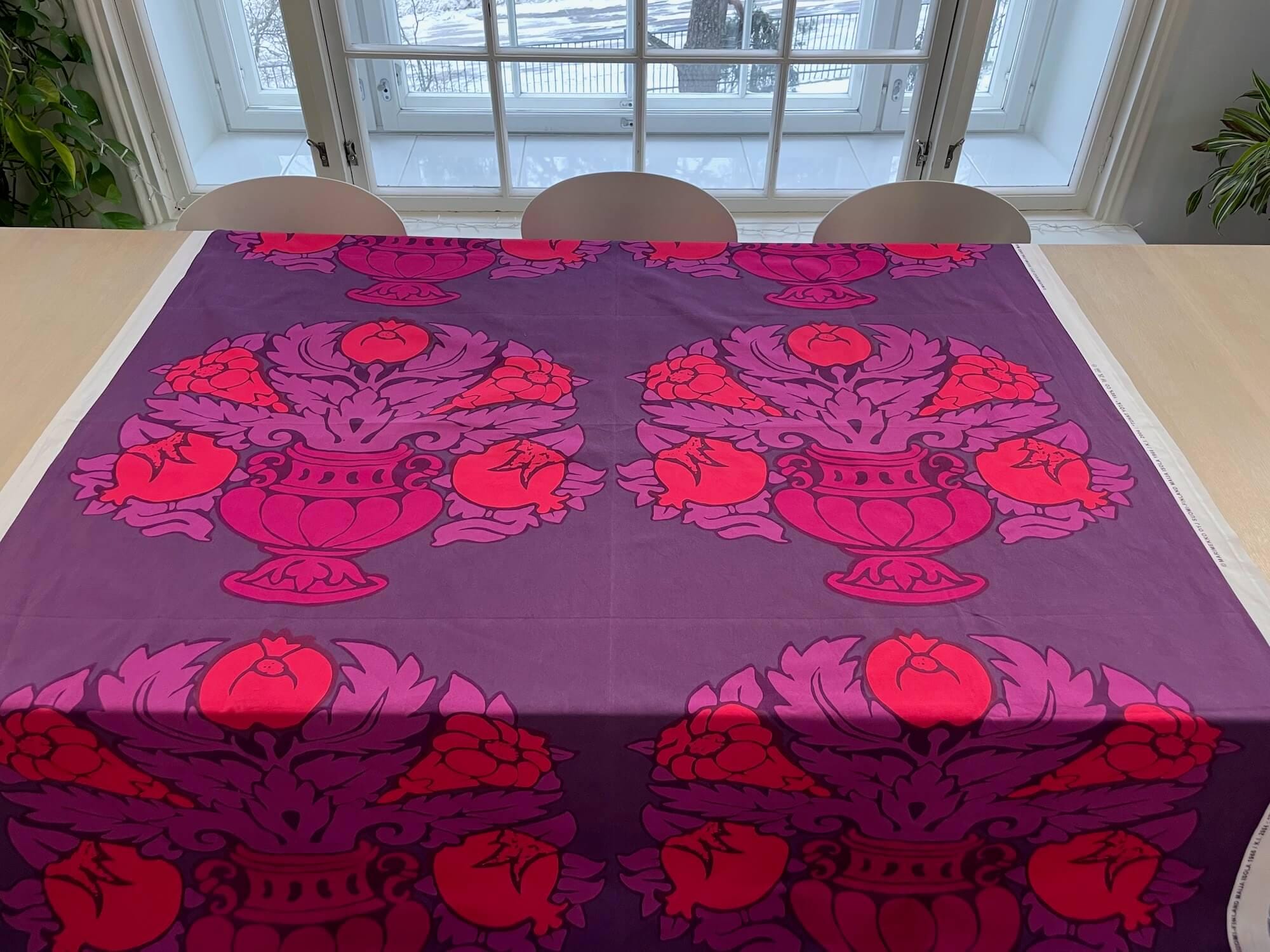 Vintage Marimekko Fabric Panel: Tuhat Yötä Floral Design, Maija