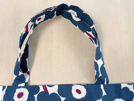 Marimekko Unikko Tote Bag, Blue Poppies Cotton Ba… - image 3