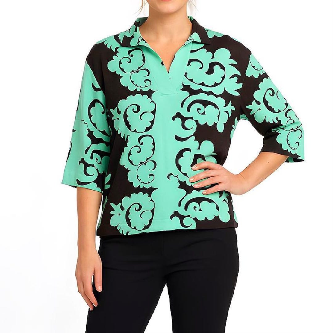 Vintage MARIMEKKO Viscose Blouse: Samovaari Geometric Shirt