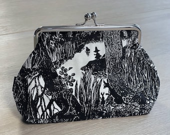 Estojo grande para lápis, bolsa Moomin com Snufkin e Moomintroll, bolsa de cosméticos de lona, Finlândia, presente de aniversário para fãs de Moomin